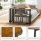 Costway 360° Rotatable Sofa Side Table L-shaped Laptop Desk Snack Table withShelf Patented Brown/Natural/Walnut/Rustic Brown